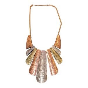 Tri-metal color choker with engraving AA 3 Metal